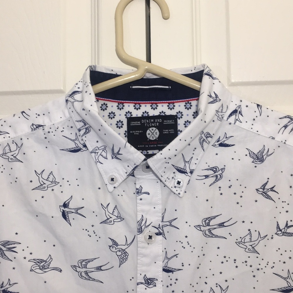 Denim and Flower Bird design